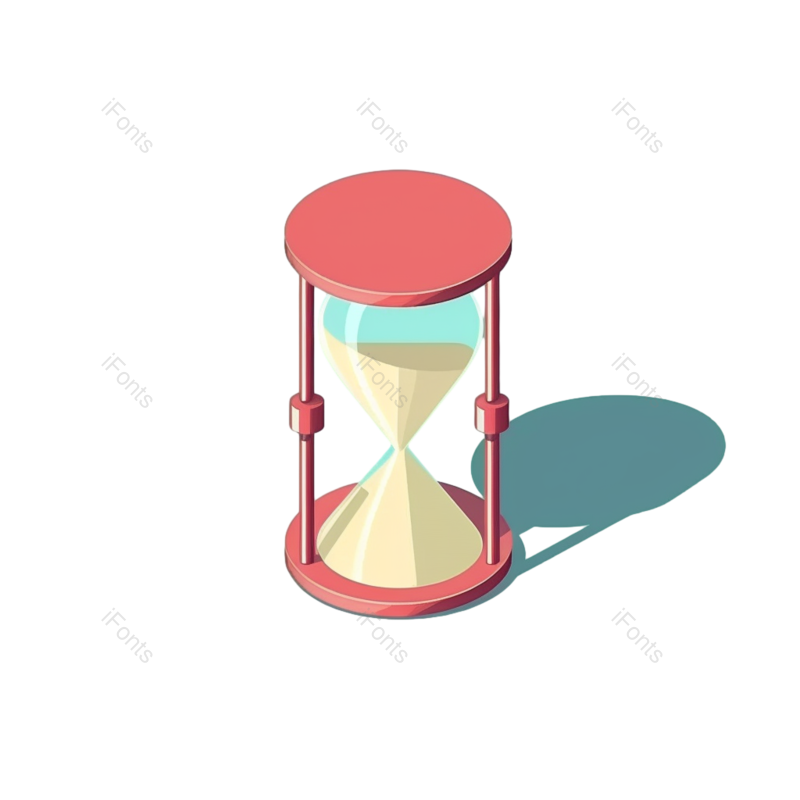 蓝色背景图片,沙漏元素,金属PNG,白色免抠素材